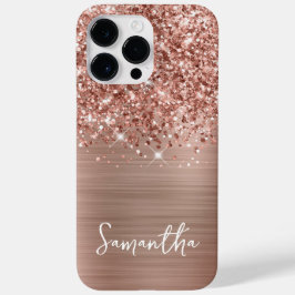 Glittery Rose Gold Glam Name Case-Mate iPhone 14 Pro Max Hülle