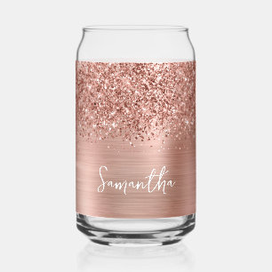 Glittery Rose Gold Glam Name Dosenglas