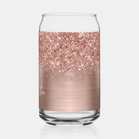 Glittery Rose Gold Glam Name Dosenglas (Links)