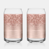Glittery Rose Gold Glam Name Dosenglas (Rechts)