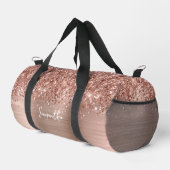 Glittery Rose Gold Glam Name Duffle Bag (Rechte Ecke)