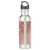 Glittery Rose Gold Glam Name Edelstahlflasche (Rückseite)