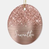 Glittery Rose Gold Glam Name Foto Keramik Ornament (Links)