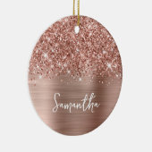 Glittery Rose Gold Glam Name Foto Keramik Ornament (Rechts)