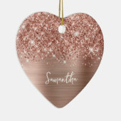 Glittery Rose Gold Glam Name Foto Keramik Ornament (Rechts)