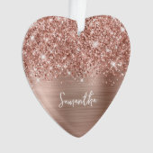 Glittery Rose Gold Glam Name Foto Ornament (Vorderseite)