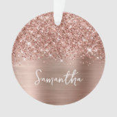 Glittery Rose Gold Glam Name Foto Ornament (Vorderseite)