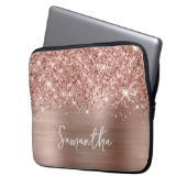 Glittery Rose Gold Glam Name Laptopschutzhülle (Vorderseite Links)