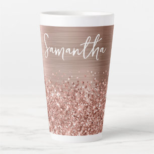Glittery Rose Gold Glam Name Milchtasse