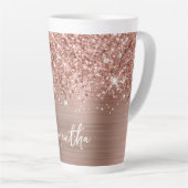 Glittery Rose Gold Glam Name Milchtasse (Rechte Ecke)