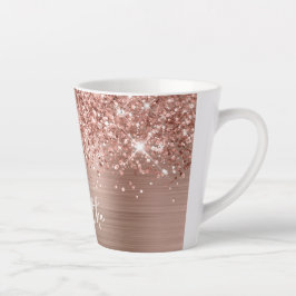 Glittery Rose Gold Glam Name Milchtasse