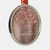 Glittery Rose Gold Glam Name Ornament Aus Metall (Rechts)