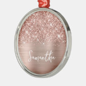 Glittery Rose Gold Glam Name Ornament Aus Metall (Links)