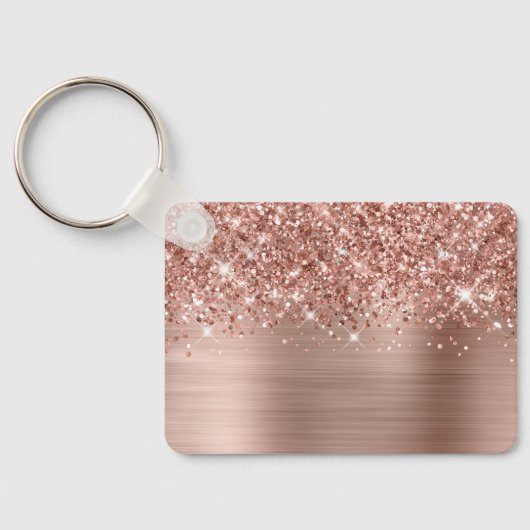 Glittery Rose Gold Glam Name Schlüsselanhänger (Rückseite)