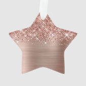 Glittery Rose Gold Glam Name Star Ornament (Rückseite)