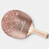 Glittery Rose Gold Glam Name Tischtennis Schläger (Seitenansicht)