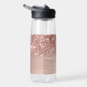Glittery Rose Gold Glam Name Trinkflasche (Rechts)