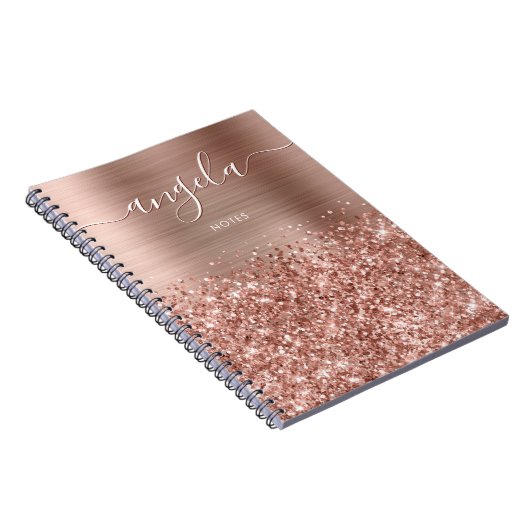 Glittery Rose Gold Glam Notes Notizblock (Rechte Seite)