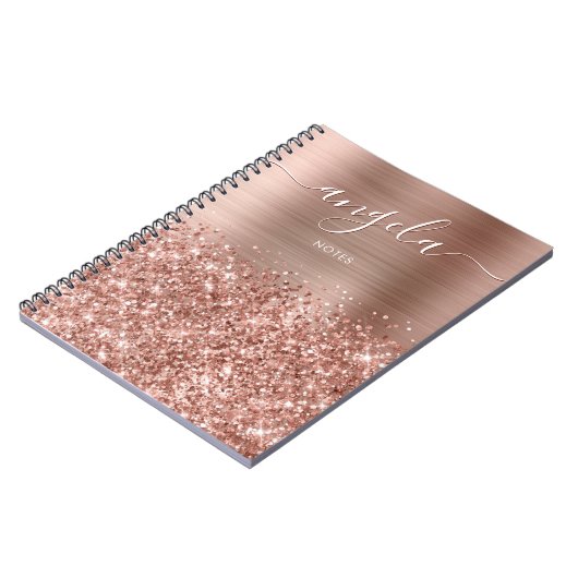 Glittery Rose Gold Glam Notes Notizblock (Linke Seite)