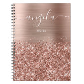 Glittery Rose Gold Glam Notes Notizblock (Vorderseite)