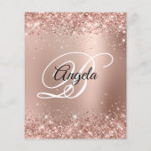 Glittery Rose Gold Glam Ombre 60th Birthday Paper Flyer (Hinten)