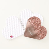 Glittery Rose Gold Glam Script Name Notizblock (Innenseite)