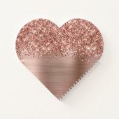 Glittery Rose Gold Glam Script Name Notizblock (Rückseite)