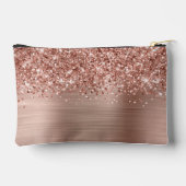 Glittery Rose Gold Glam Script Name Zubehörtasche (Rückseite)