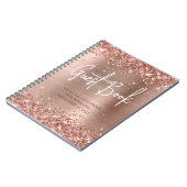 Glittery Rose Gold Glam Wedding Gästebuch Notizblock (Linke Seite)