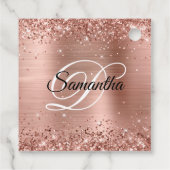 Glittery Rose Gold Monogram Sweet 16 Vielen Dank Geschenkanhänger (Rückseite)