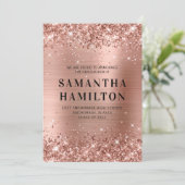 Glittery Rose Gold Ombre Foil Abschluss Ankündigung (Stehend Vorderseite)