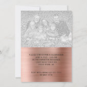 Glittery Rose Gold Ombre Foil Abschluss Ankündigung (Rückseite)