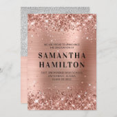 Glittery Rose Gold Ombre Foil Abschluss Ankündigung (Vorne/Hinten)