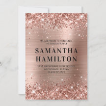 Glittery Rose Gold Ombre Foil Abschluss