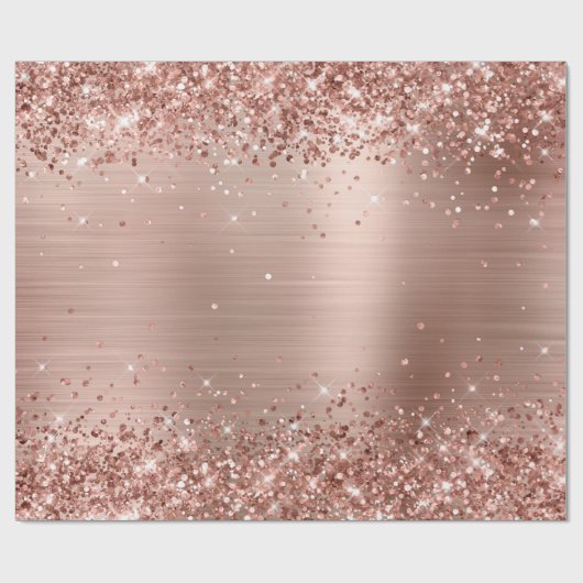 Glittery Rose Gold Ombre Foil Geschenkpapier (Flach)