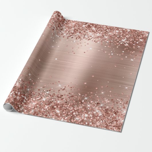 Glittery Rose Gold Ombre Foil Geschenkpapier (Ungerollt)
