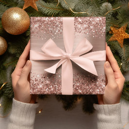 Glittery Rose Gold Ombre Foil Geschenkpapier