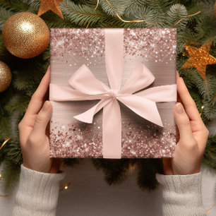 Glittery Rose Gold Ombre Foil Geschenkpapier