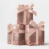 Glittery Rose Gold Ombre Foil Geschenkpapier Set