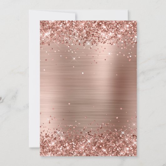 Glittery Rose Gold Ombre Foil Save The Date (Rückseite)