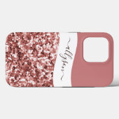 Glittery Rose gold personalisiert Case-Mate iPhone Hülle (Rückseite (Horizontal))
