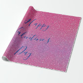 Glittery Rose Gold Pink Happy Valentinstag Geschenkpapier (Ungerollt)