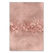 Glittery Rose Gold Platzkarten für individuelle Na Tischnummer (Rückseite)