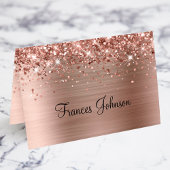 Glittery Rose Gold Platzkarten für individuelle Na Tischnummer
