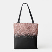 Glittery Rose Gold und Black Glam Name Tasche (Rückseite)
