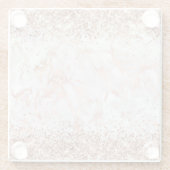 Glittery Rose Gold und Graumarmor Glasuntersetzer (Rückseite)