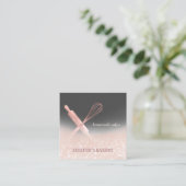 Glittery Rose Gold Walzen Button Whisky Koch Bäcke Quadratische Visitenkarte (Stehend Vorderseite)