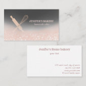 Glittery Rose Gold Walzen Button Whisky Koch Bäcke Visitenkarte (Vorne/Hinten)