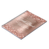 Glittery Rose Gold Wedding Anniversary Gästebuch Notizblock (Linke Seite)