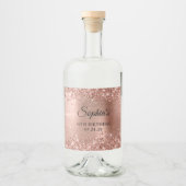 Glittery Rose Goldene Foil 40. Geburtstag Alkoholflaschenetikett (Vorderseite)